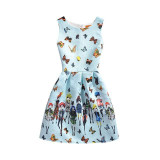 Quality Fashion Dress Print Vintage White Casual Ropa Vestidos De Festa Female Autumn Clothing Women Office Ladies Party Dresses