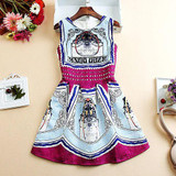 Quality Fashion Dress Print Vintage White Casual Ropa Vestidos De Festa Female Autumn Clothing Women Office Ladies Party Dresses