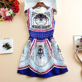 Quality Fashion Dress Print Vintage White Casual Ropa Vestidos De Festa Female Autumn Clothing Women Office Ladies Party Dresses