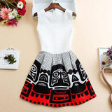 Quality Fashion Dress Print Vintage White Casual Ropa Vestidos De Festa Female Autumn Clothing Women Office Ladies Party Dresses