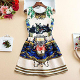 Quality Fashion Dress Print Vintage White Casual Ropa Vestidos De Festa Female Autumn Clothing Women Office Ladies Party Dresses