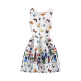 Quality Fashion Dress Print Vintage White Casual Ropa Vestidos De Festa Female Autumn Clothing Women Office Ladies Party Dresses