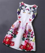 Quality Fashion Dress Print Vintage White Casual Ropa Vestidos De Festa Female Autumn Clothing Women Office Ladies Party Dresses
