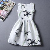 Quality Fashion Dress Print Vintage White Casual Ropa Vestidos De Festa Female Autumn Clothing Women Office Ladies Party Dresses