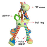 Quality deer plush toys bed baby mobile hanging baby rattles toy giraffe with bell ring infant teether Toys gift