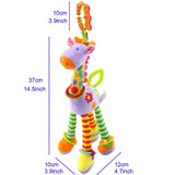 Quality deer plush toys bed baby mobile hanging baby rattles toy giraffe with bell ring infant teether Toys gift