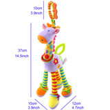 Quality deer plush toys bed baby mobile hanging baby rattles toy giraffe with bell ring infant teether Toys gift
