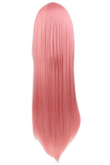 QQXCAIW Long Straight Cosplay Red Black Puprle Pink Blue Sliver Gray Blonde White Oragen Brown 80 Cm Synthetic Hair Wigs