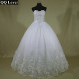 QQ Lover 2017 High Quality Elegant Luxury White Lace Wedding Dress Vintage Bandage Plus Size Ball Gowns Vestido De Noiva