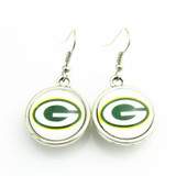 High Quality Double Football Drop Earrings Green Bay Packers Team Logo Drop Earrings For Women Jewelry 10pairs/lot