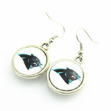 High Quality Double Football Drop Earrings Carolina Panthers Team Logo Drop Earrings For Women Jewelry 10pairs/lot