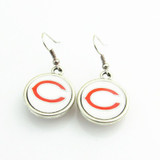 High Quality Double Football Drop Earrings Chicago Bears Team Logo Drop Earrings For Women Jewelry 10pairs/lot