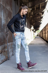 High Quality Design Fashion Men's Classic Jeans Straight Full Length Casual Jeans Men Hip Hop Biker Jeans Slim Skinny Jeans Men
