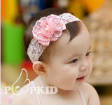 High Quality Cute Kids Headband Big Flowers Lace Newborn Elastic Hairbands Hair Accessories For Children Girls Headwear A279-2