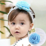 High Quality Cute Kids Headband Big Flowers Lace Newborn Elastic Hairbands Hair Accessories For Children Girls Headwear A279-2