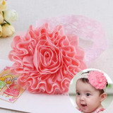 High Quality Cute Kids Headband Big Flowers Lace Newborn Elastic Hairbands Hair Accessories For Children Girls Headwear A279-2