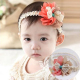 High Quality Cute Kids Headband Big Flowers Lace Newborn Elastic Hairbands Hair Accessories For Children Girls Headwear A279-2