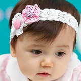 High Quality Cute Kids Headband Big Flowers Lace Newborn Elastic Hairbands Hair Accessories For Children Girls Headwear A279-2