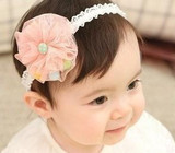 High Quality Cute Kids Headband Big Flowers Lace Newborn Elastic Hairbands Hair Accessories For Children Girls Headwear A279-2