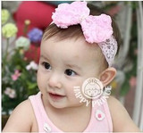 High Quality Cute Kids Headband Big Flowers Lace Newborn Elastic Hairbands Hair Accessories For Children Girls Headwear A279-2