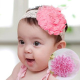 High Quality Cute Kids Headband Big Flowers Lace Newborn Elastic Hairbands Hair Accessories For Children Girls Headwear A279-2