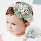 High Quality Cute Kids Headband Big Flowers Lace Newborn Elastic Hairbands Hair Accessories For Children Girls Headwear A279-2