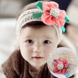 High Quality Cute Kids Headband Big Flowers Lace Newborn Elastic Hairbands Hair Accessories For Children Girls Headwear A279-2