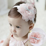 High Quality Cute Kids Headband Big Flowers Lace Newborn Elastic Hairbands Hair Accessories For Children Girls Headwear A279-2