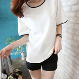 High Quality Cotton Women T shirt Solid Color Half Sleeve Women Tops and Tees Loose Style Woman Tshirt Top Camisetas Feminina