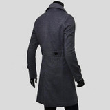 High Quality Coat Men Double Buttons Sobretudo Masculino Slim Fit Long Trench Coat Men Autumn Overcoat