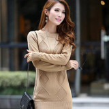 High quality cashmere sweater pullover high collar turtleneck sweater turn-down collar solid color women's basic sweater