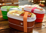 High Quality Cartoon Healthy Plastic Bento Box 600ml Lunch Bento Boxes Food Container Dinnerware Lunchbox Cutlery