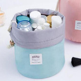 High Quality Barrel Shaped Travel Cosmetic Bag Nylon Wash Bags Makeup Organizer Storage Bag High Capacity B5
