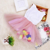 High Quality Baby Kids Girls Princess Pageant Party Tutu Dress Lace Bow Flower Tulle dress