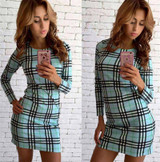 High Quality Autumn Winter Dresses 2017 Fashion Europe Women  Sexy Robe Casual Long Sleeve Mini Plaid Dress Vestido Office Dress High Quality Autumn Winter Dresses 2017 Fashion Europe Women  Sexy Robe Casual Long Sleeve Mini Plaid Dress Vestido Office Dress