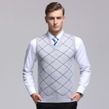 High quality autumn new arrival male cashmere sweater sleeveless pullover fashion striped mens v-neck wool sweater vest