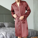 High Quality Autumn Male 100% Silk Robe Silk Sleepwear Robe Brand Bathrobes Men Summer loose Bathrobes Free Shipping