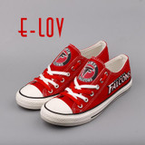 High Quality Atlanta Falcons Football Team Print Casual Shoes Black Red White Logo Cavans Shoes Custom Any Styles Teams