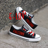 High Quality Atlanta Falcons Football Team Print Casual Shoes Black Red White Logo Cavans Shoes Custom Any Styles Teams