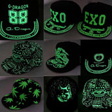 High Quality Adjustable Bone Fashion Lighted Hat Letters Snapback Cap Men Women  Hip Pop Baseball Gorras