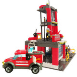 BOHS Fire Station Truck Helicopter Firefighters Figures Engine Children Educational Building Block Toy BOHS Fire Station Truck Helicopter Firefighters Figures Engine Children Educational Building Block Toy