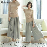 Bohocotol Harajuku Trousers Women Summer Pants New Pleated Wide Leg Pants Women Pants Pantyhose Harem Pants Leggings