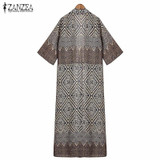 Boho ZANZEA Autumn 2016 New Arrival Women Blouses Tops Loose Half Sleeve Print Long Kimono Cardigan Blusas Beach Thin Outerwear
