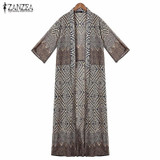 Boho ZANZEA Autumn 2016 New Arrival Women Blouses Tops Loose Half Sleeve Print Long Kimono Cardigan Blusas Beach Thin Outerwear