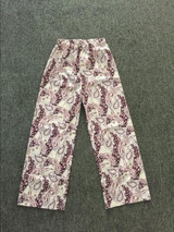 Boho Wide Trousers Floral Casual Wide Leg Long Harem Pants High Waist Loose Elastic Waist Palazzo Trousers Plus Size Beach Pants