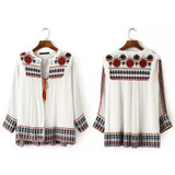 Boho Tops Blouse Summer Autumn Women Clothes Tops Vintage Floral Loose Shawl Cardigan