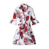 Boho Red Floral Print Ruffles Playsuits Women Summer White V Neck Jumpsuits Rompers Sexy Beach Girls Short Overalls NS8535 Boho Red Floral Print Ruffles Playsuits Women Summer White V Neck Jumpsuits Rompers Sexy Beach Girls Short Overalls NS8535