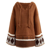 BOHO INSPIRED Hooded Sweaters Women long sleeve Pullovers Autumn Winter Knitted Thick Warm hippie chic jumpers Female clothing
