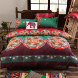 Bohemian Style Floral Printing Twin/Queen/King Size Bedding Set 4pcs Comforter Duvet Cover Set Bed Linen Bedspread Pillowcase