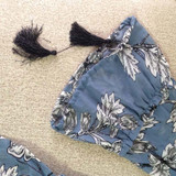 bohemian floral print tassel women chiffion dress spring summer ruffle beach casual dress Vintage loose mini dress vestidos